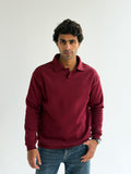 burgundy Collared sweatshirt